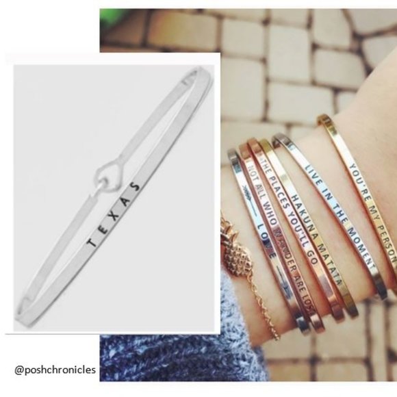 Posh Chronicles Jewelry - TEXAS ENGRAVED BANGLE BRACELET